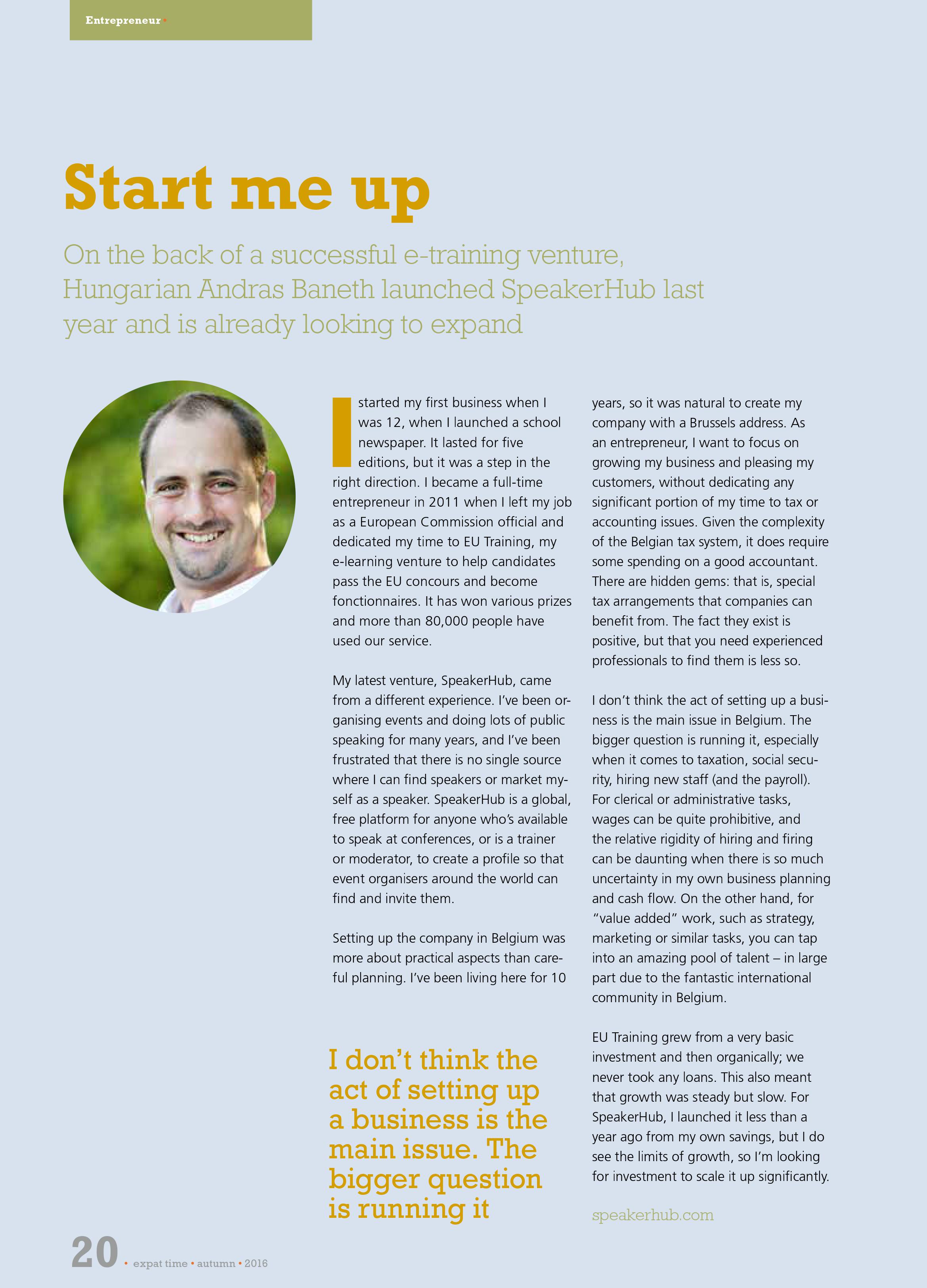 SpeakerHub is featured in The Expat Time Magazine