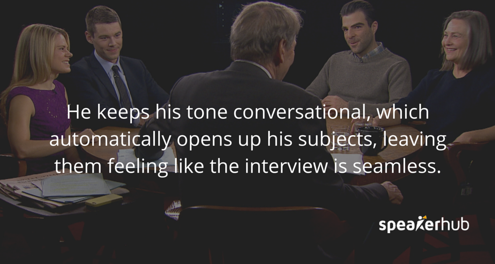 SpeakerHub Quote: \"Charlie Rose keeps his questions direct, for example “What do you mean? Why? How did that happen?”\" 