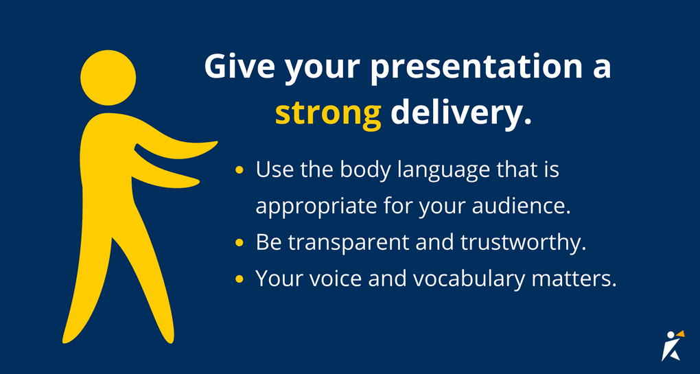 Give your presentation a strong delivery. 