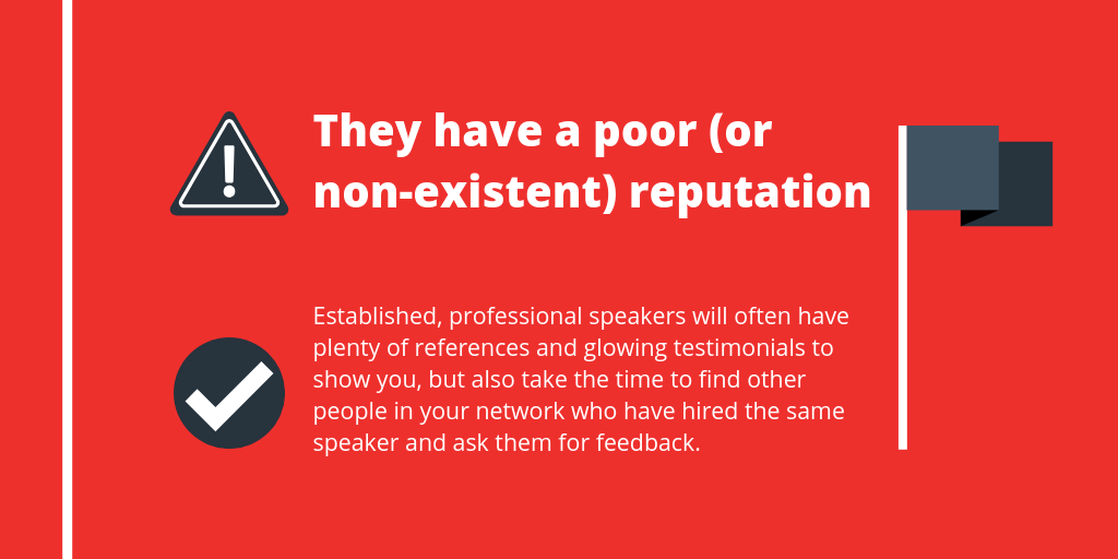 Poor (or non-existent) reputation