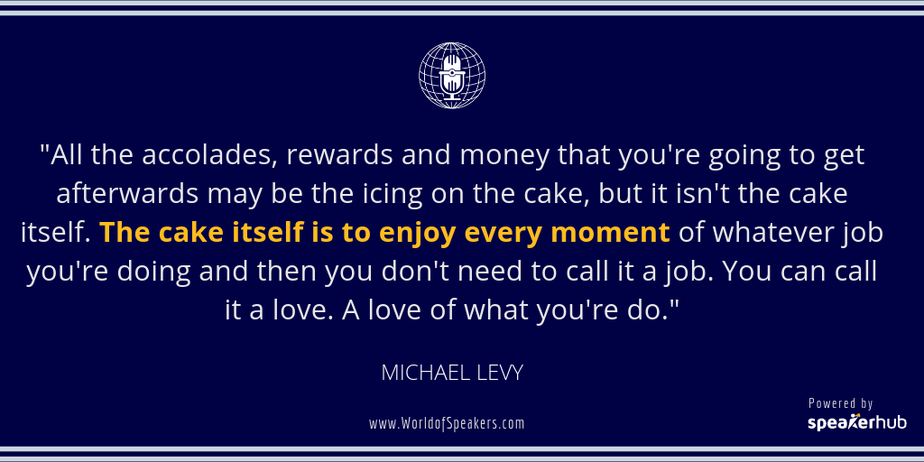 Ryan Foland with Michael Levy - Quote on loving what you do - World of Speakers Podcast (Navy) Powered by SpeakerHub