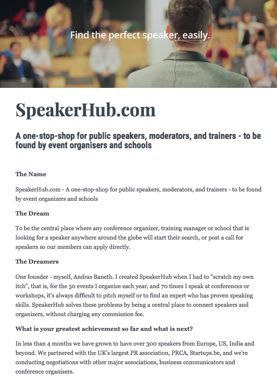 The Next Web's The Crazy ones speakerhub feature