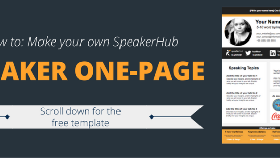 Speaker One Sheet Template