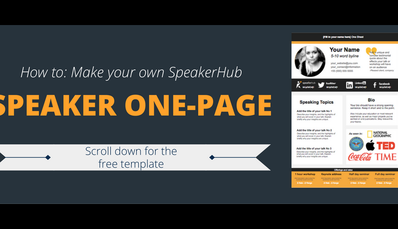 Speaker One Sheet Template