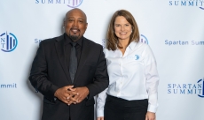 Lindsay with Keynote Speaker, Daymond John, at the Spartan Summit