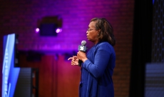 Speaking on stage LET 2023