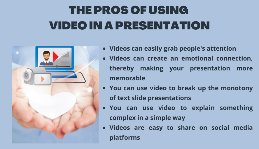 pros of using video in a presentation